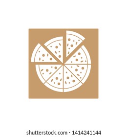 Pizza icon illustration, Pizza slice icon vector fast food delivery   - vector
