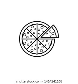 Pizza icon illustration, Pizza slice icon vector fast food delivery   - vector