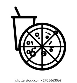 Pizza icon illustration vector design template