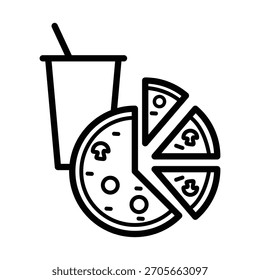 Pizza icon illustration vector design template