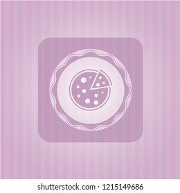 pizza icon inside badge with pink background