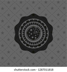 pizza icon inside black emblem