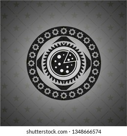 pizza icon inside black emblem