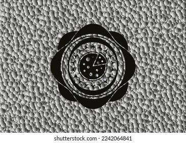 pizza icon inside black emblem with bubbles background. Vintage. Vector Illustration. Detailed. 