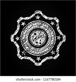 pizza icon inside chalk emblem