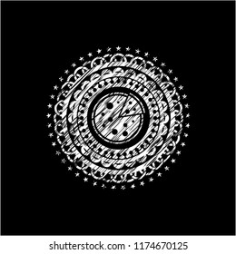 pizza icon inside chalk emblem