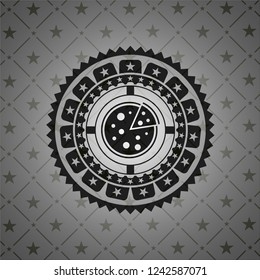 pizza icon inside dark emblem