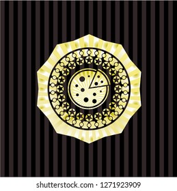 pizza icon inside gold badge