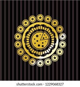 pizza icon inside golden badge