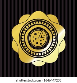 pizza icon inside golden badge