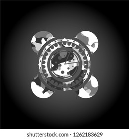 pizza icon inside grey camo texture