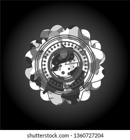 pizza icon inside grey camo texture