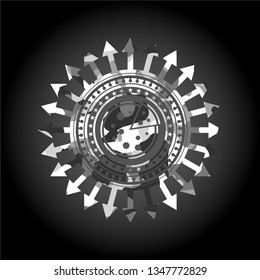 pizza icon inside grey camouflage texture