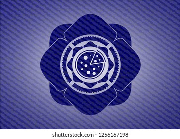 pizza icon inside jean background