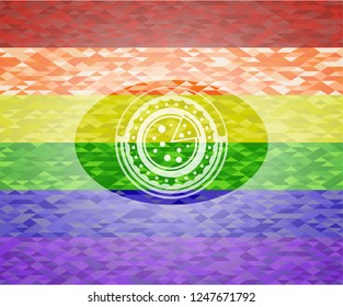 pizza icon inside lgbt colors emblem 