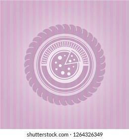 pizza icon inside pink icon or emblem