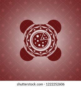 pizza icon inside red emblem