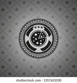 pizza icon inside retro style black emblem