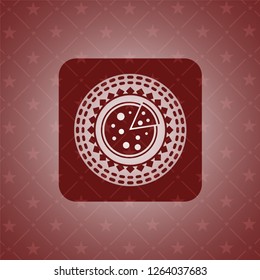 pizza icon inside vintage red emblem