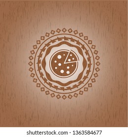 pizza icon inside wood signboards