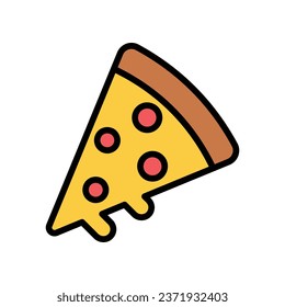 Pizza icon isolate on white background vector stock illustration.