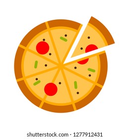 pizza icon - pizza isolate, pizza slice illustration - Vector pizza