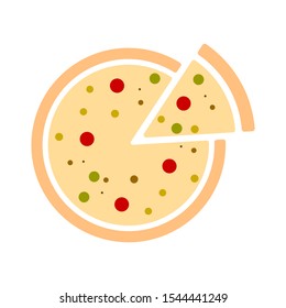 pizza icon - pizza isolate, pizza slice illustration - Vector pizza