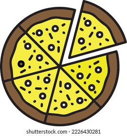 pizza icon - pizza isolate, pizza slice illustration - Vector pizza