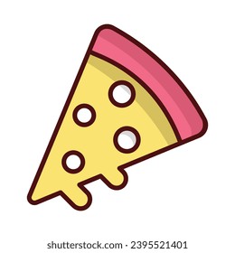 Pizza icon isolate white background vector stock illustration.