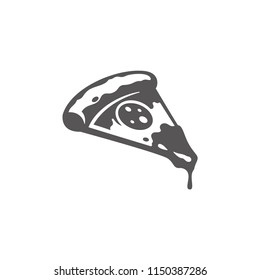 Pizza icon isolated on white background vector illustration. Street fast food vector graphic silhouette.