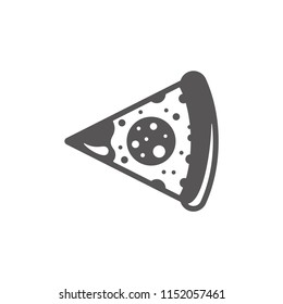 Pizza icon isolated on white background vector illustration. Street fast food vector graphic silhouette.