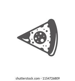 Pizza icon isolated on white background vector illustration. Street fast food vector graphic silhouette.