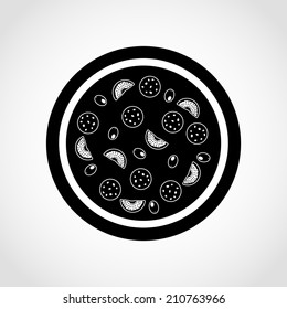 Pizza Icon Isolated on White Background