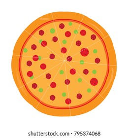 Pizza icon isolated on a white background, vector illustration