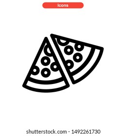 pizza icon isolated sign symbol vector illustration - high quality black style vector icons
