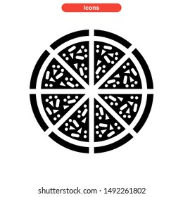 pizza icon isolated sign symbol vector illustration - high quality black style vector icons

