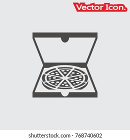 Pizza icon isolated sign symbol and flat style for app, web and digital design. Vector illustration.