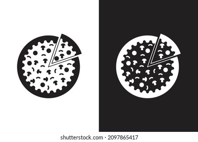 Pizza Icon Isolated Vector Illustration, Food Sign, Restaurant.