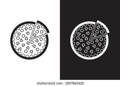 Pizza Icon Isolated Vector Illustration, Food Sign, Restaurant.