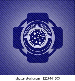 pizza icon with jean texture