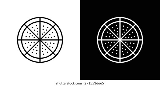 Icono de pizza en diseño de línea. Iconos de trazo editables.