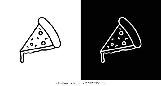 Pizza icon in line design. editable stroke icon.
