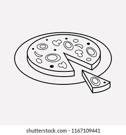 Pizza icon line element. Vector illustration of pizza icon line isolated on clean background for your web mobile app logo design.