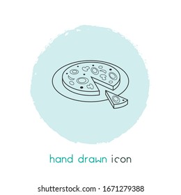 Pizza icon line element. Vector illustration of pizza icon line isolated on clean background for your web mobile app logo design.