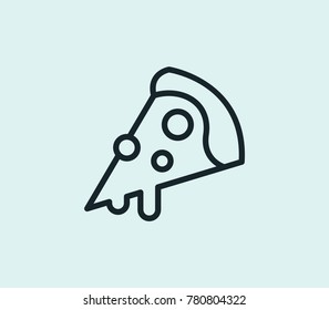 Pizza icon line isolated on clean background. Pepperoni concept drawing icon line in modern style. Vector illustration for your web site mobile logo app UI design.