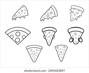 pizza icon. Line, outline version. Idea Symbol, logo illustration, silhouette