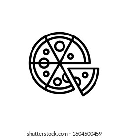 Pizza Icon Line. Restaurant Vector.