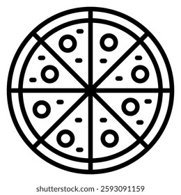 Pizza icon line simple style