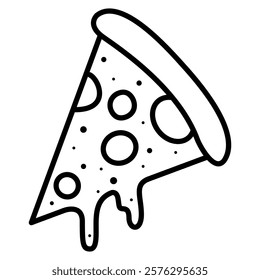 Pizza icon in line style. Slice of Pizza