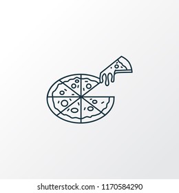 Pizza icon line symbol. Premium quality isolated pepperoni element in trendy style.